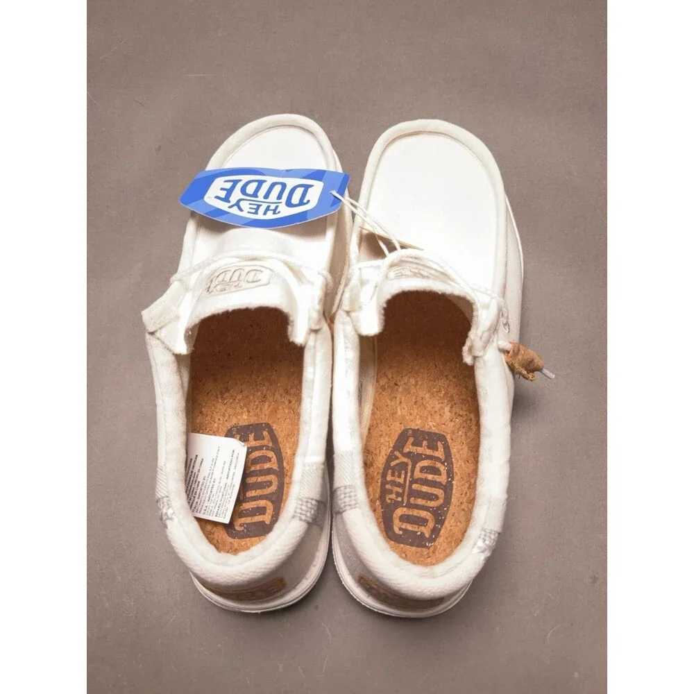 Hey Dude Natural Edition Wally Break Stitch in Natural White USM8/EUR41 NWT